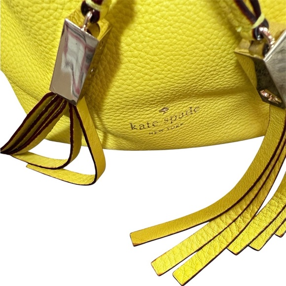 Kate Spade Gray Street Tiny Couper Cubanelle Yellow Drawstring Shoulder Bag - Picture 5 of 6